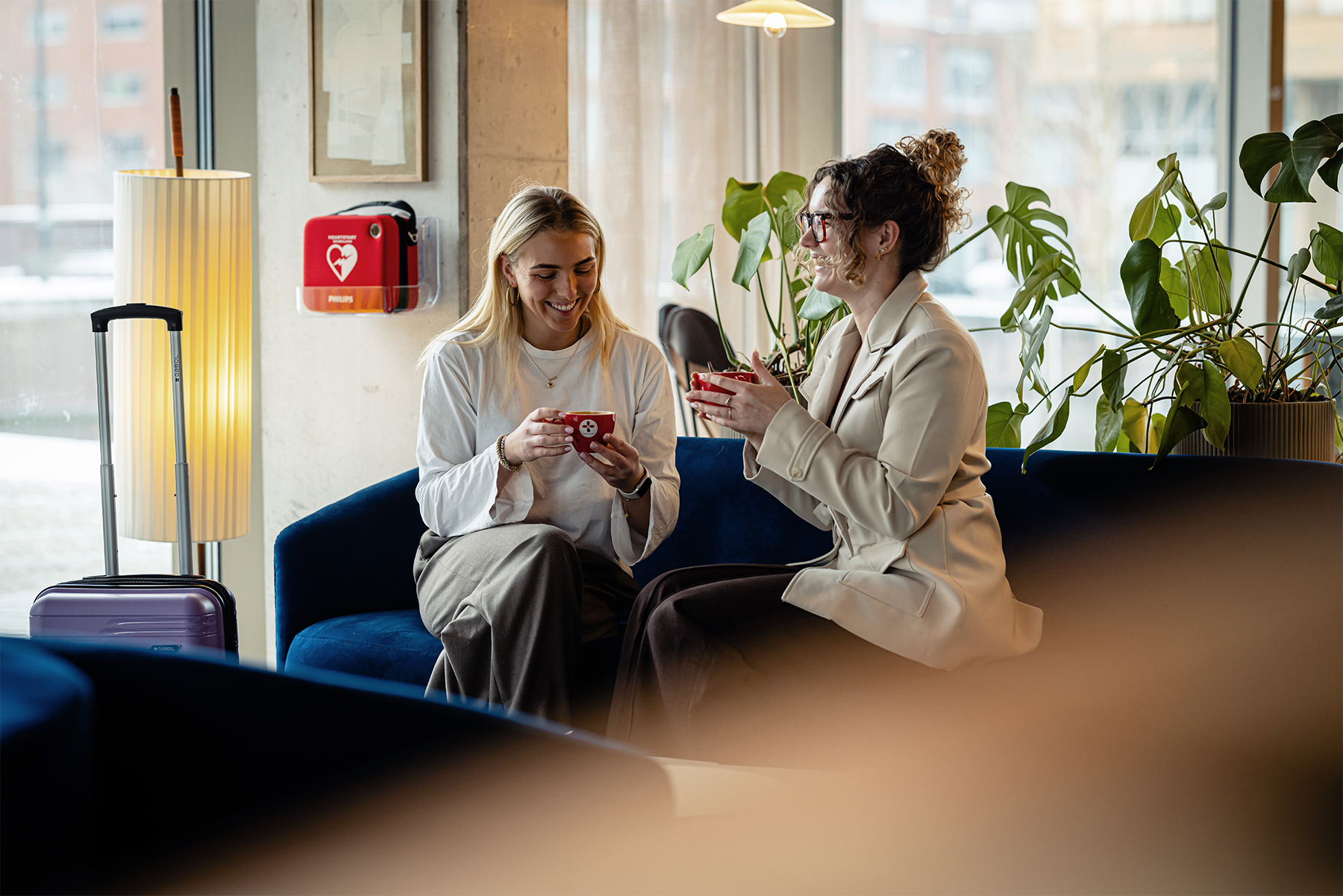 Two women chatting